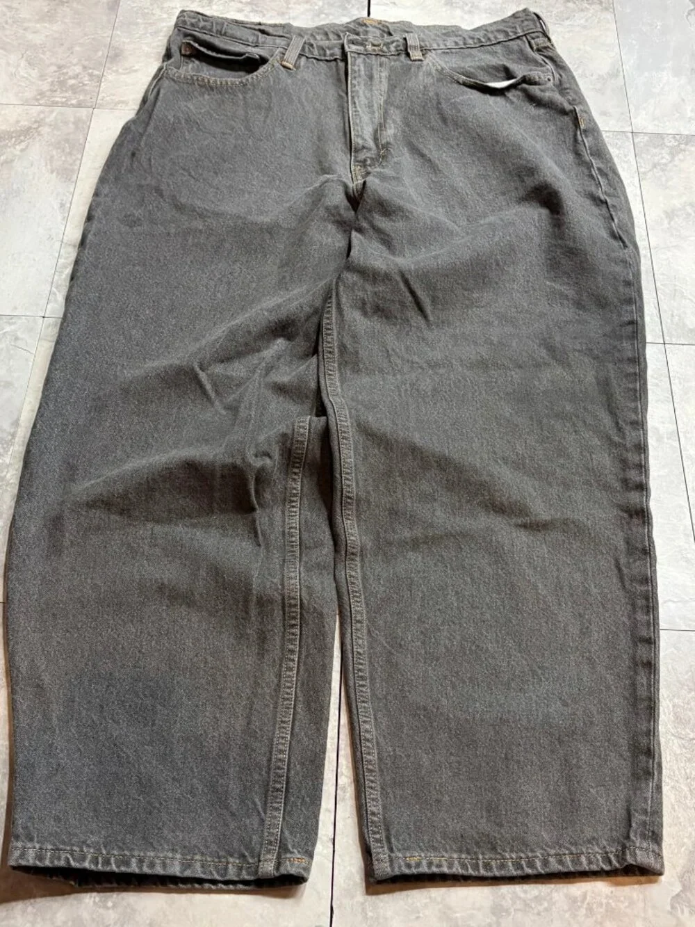 Levi's Super Baggy Jeans 34x30 Faded Black Wide Leg Y2K Skater